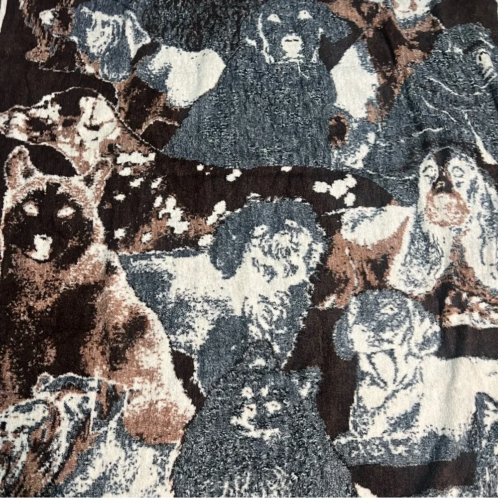 San Marcos Blanket Dog Breeds Large Brown & Tan Reversible Vintage Throw‎